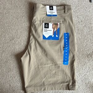 Men's Performance Flat Front Shorts - Tan